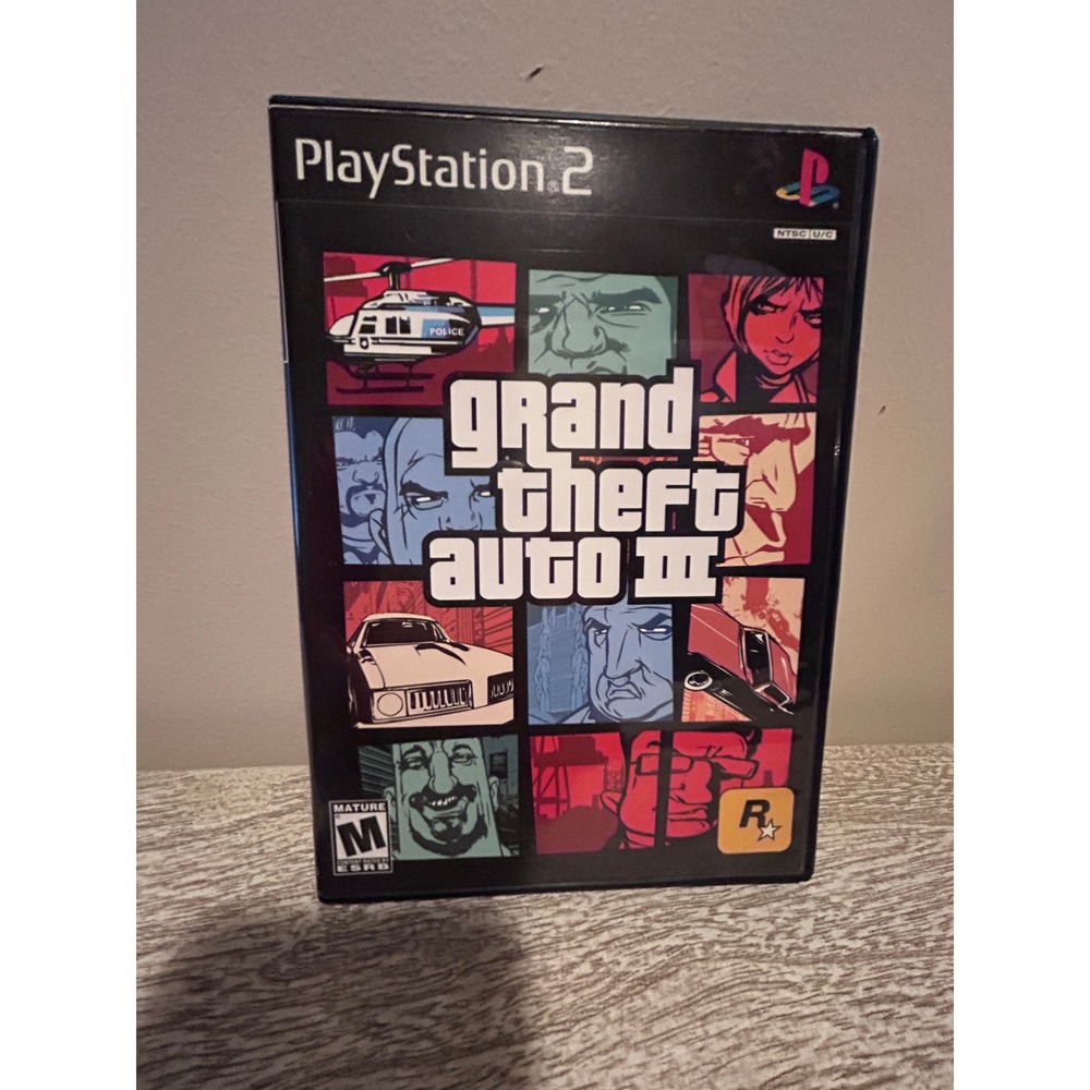 Grand Theft Auto III PS2 Rockstar Games GTA 3 Complete with Map Poster NTSC U/C